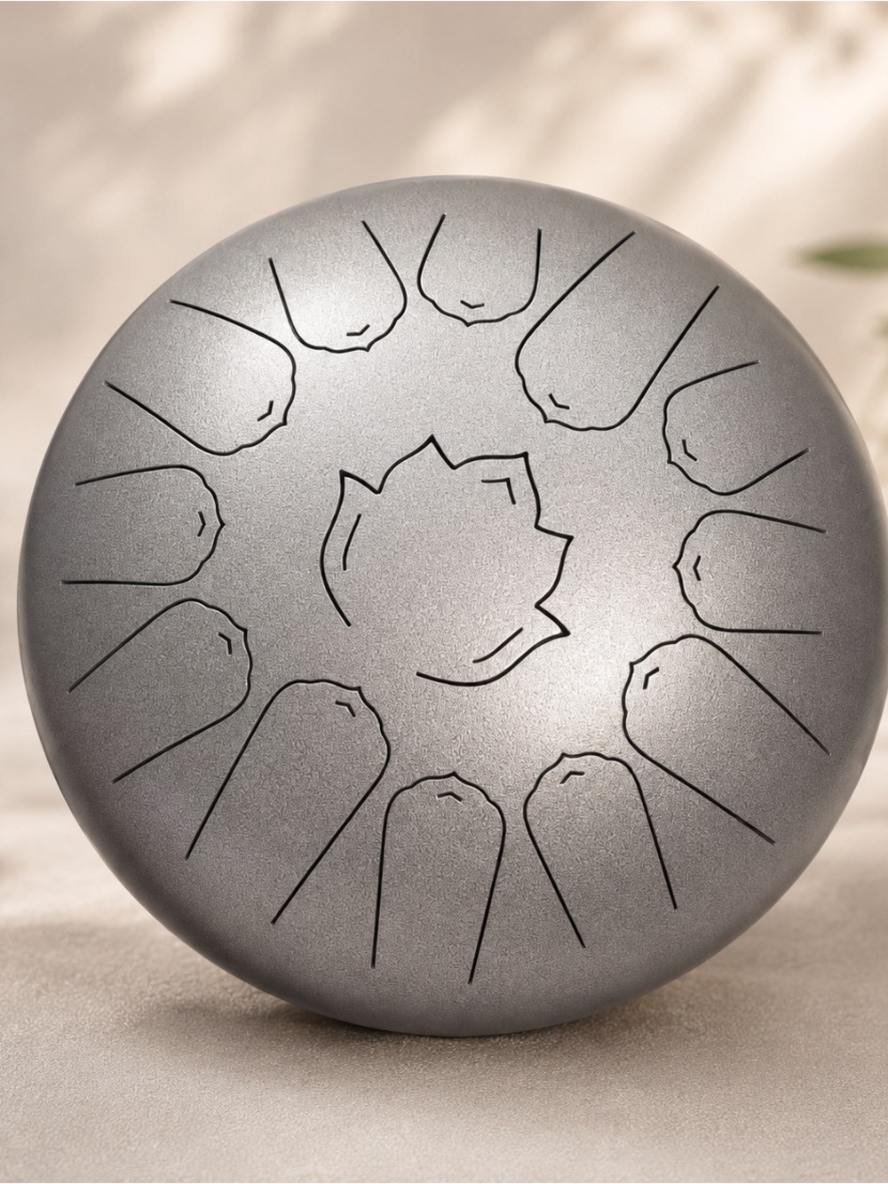 Silver Steel Tongue Drum 12" 13 Notes | Meditation, Yoga & Relaxing Sound Gift